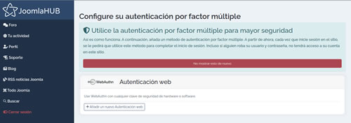 Autenticación de factor múltiple autenticación web